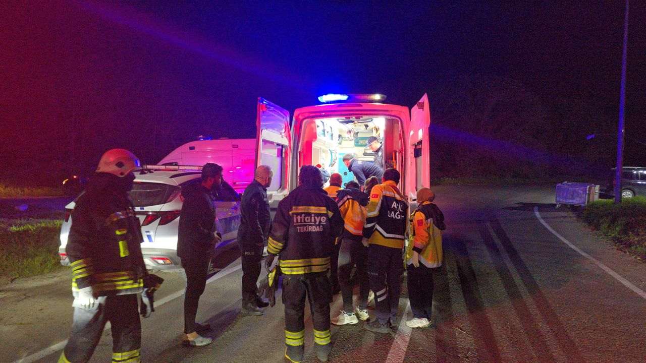 Tekirdağ'da feci trafik kazası: Devrilen arabada 1 ölü, 3 yaralı