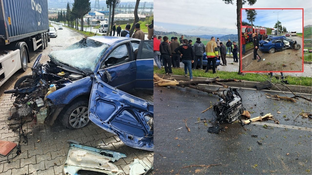 Kahramanmaraş’ta trafik kazasında otomobil hurdaya döndü