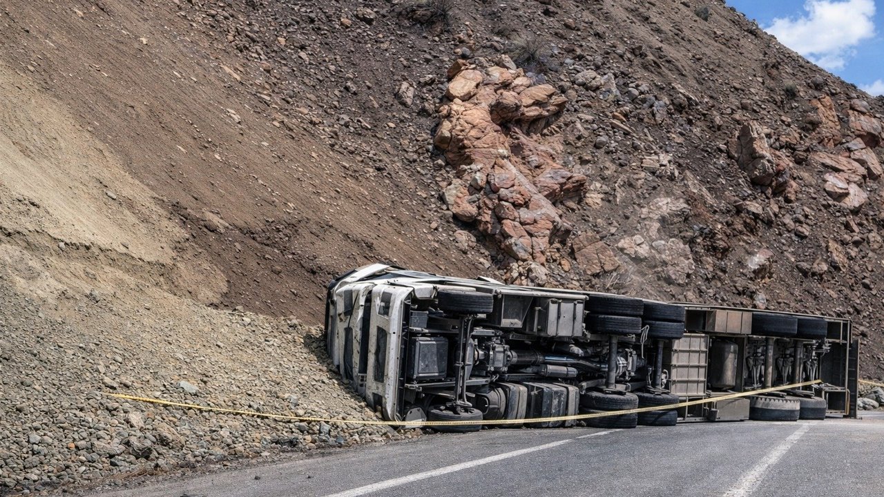 Hakkari- Van karayolunda tır kazası: Sürücü yaralandı