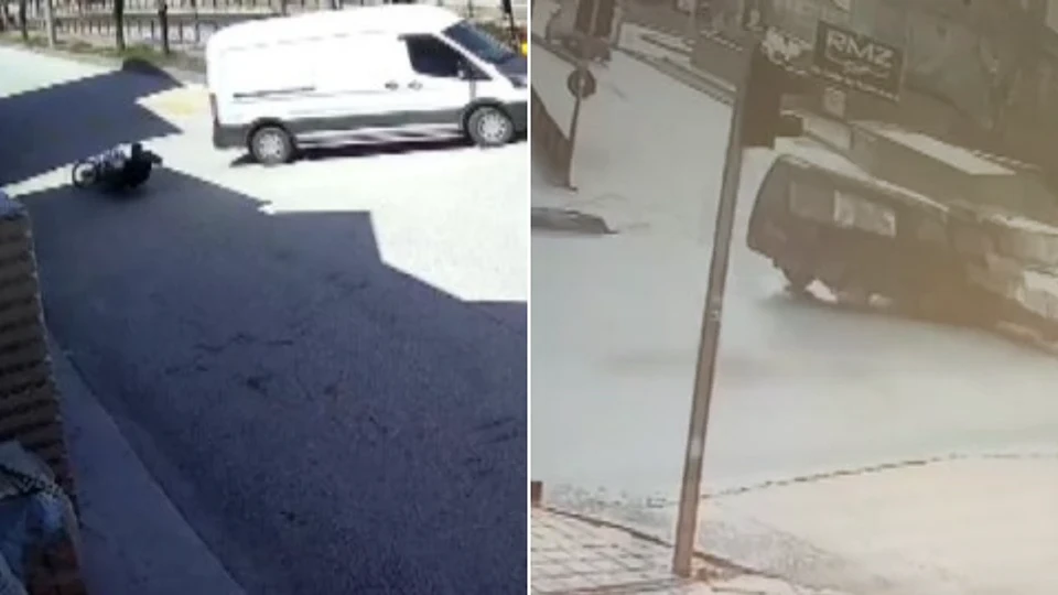 Tosya'da kamyonet ve motosikletin karıştığı iki kaza kamerada | KASTAMONU YEREL HABERLERİ