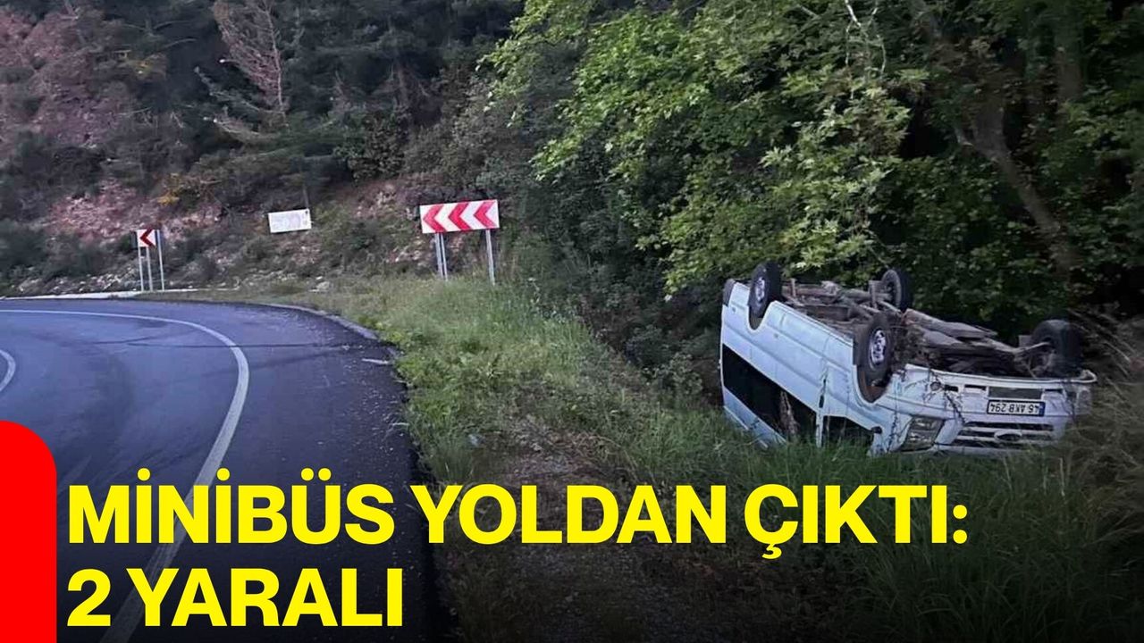 Minibüs yoldan çıktı: 2 yaralı