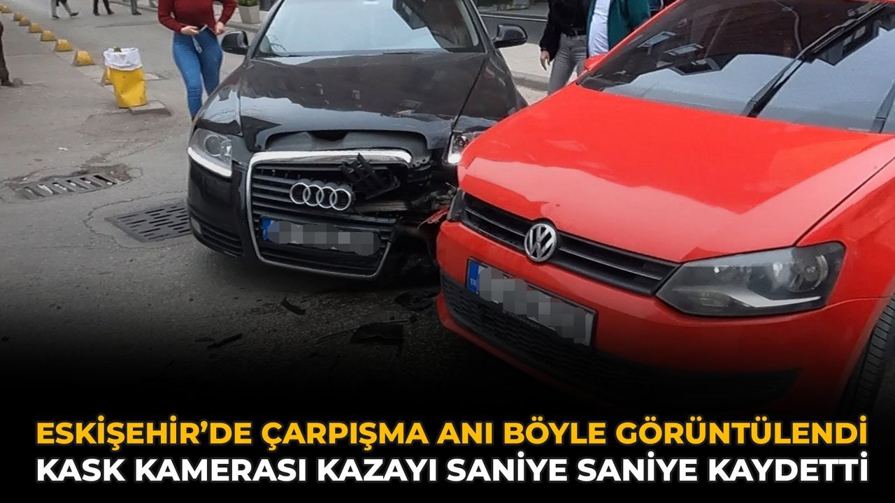 Eskişehir’de Çarpışma Anı Böyle Görüntülendi: Kask Kamerası Kazayı Saniye Saniye Kaydetti