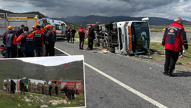 Son dakika... Yolcu midibüsü devrildi: Yaralılar var