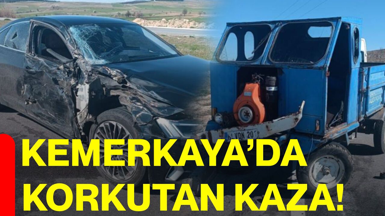 Kemerkaya’da korkutan kaza!
