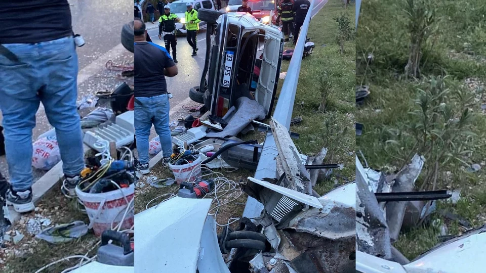 Mersin Erdemli'de feci trafik kazası | İkiye bölünen otomobilden sağ çıktılar | MERSİN HABERLERİ