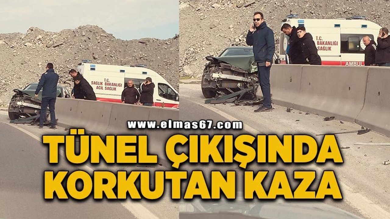 Tünel çıkışında korkutan kaza!