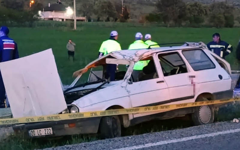 Denizli Haberleri – Denizli Çivril trafik kazası 1 ölü, 4 yaralı