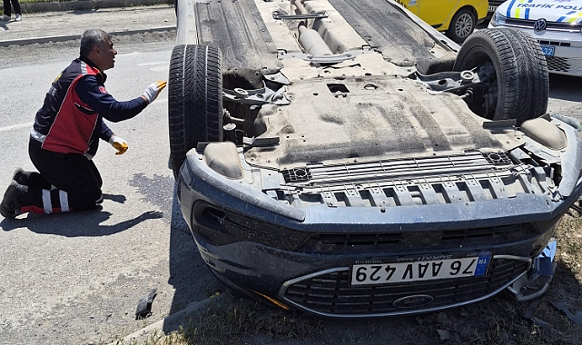 SANAYİ YOLUNDA KAZA: 1 KİŞİ YARALANDI
