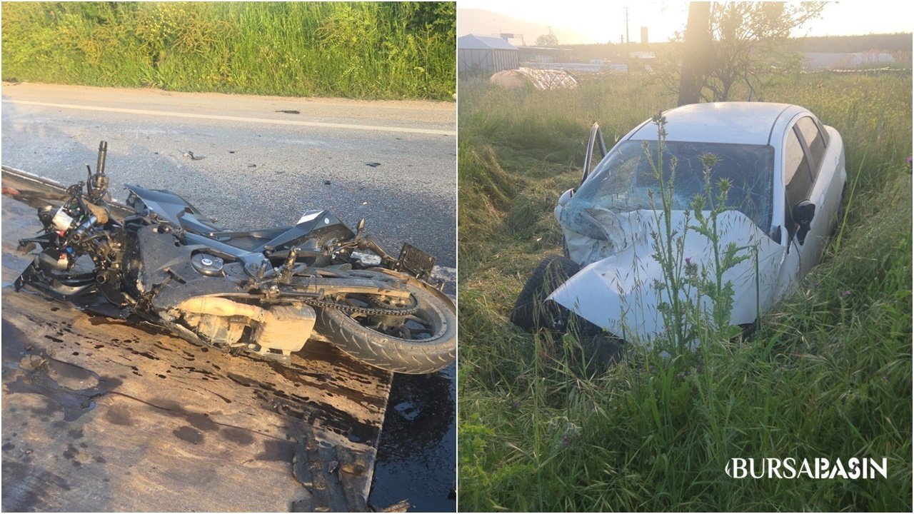 Otomobil Direği Devirdi, Motosiklet Çarptı