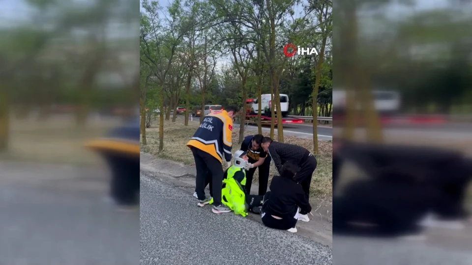 Tekirdağ Çorlu'da Polise Otomobil Çarptı: Kaza Yerinde Görevli Memur Yaralandı