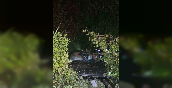 İnegöl'de feci kaza: Araç tarlaya uçtu, 4 kişi yaralandı