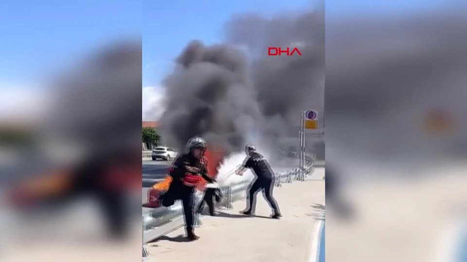 Burdur'da gerçekleşen elektrikli bisiklet kazası güvenlik kamerasında