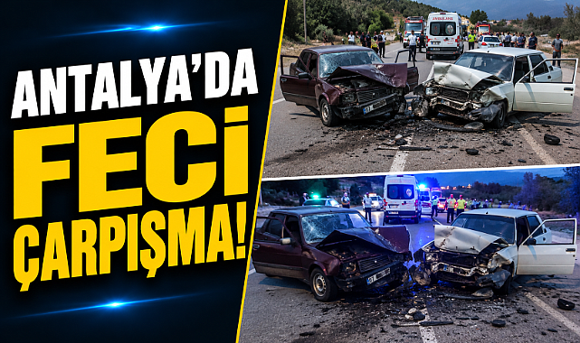 Antalya'da Feci Çarpışma! İki Tofaş Hurdaya Döndü