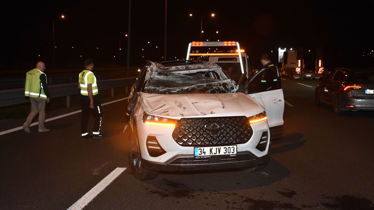 Kuzey Marmara Otoyolu trafik kazasında hamile kadın ve eşi yaralandı