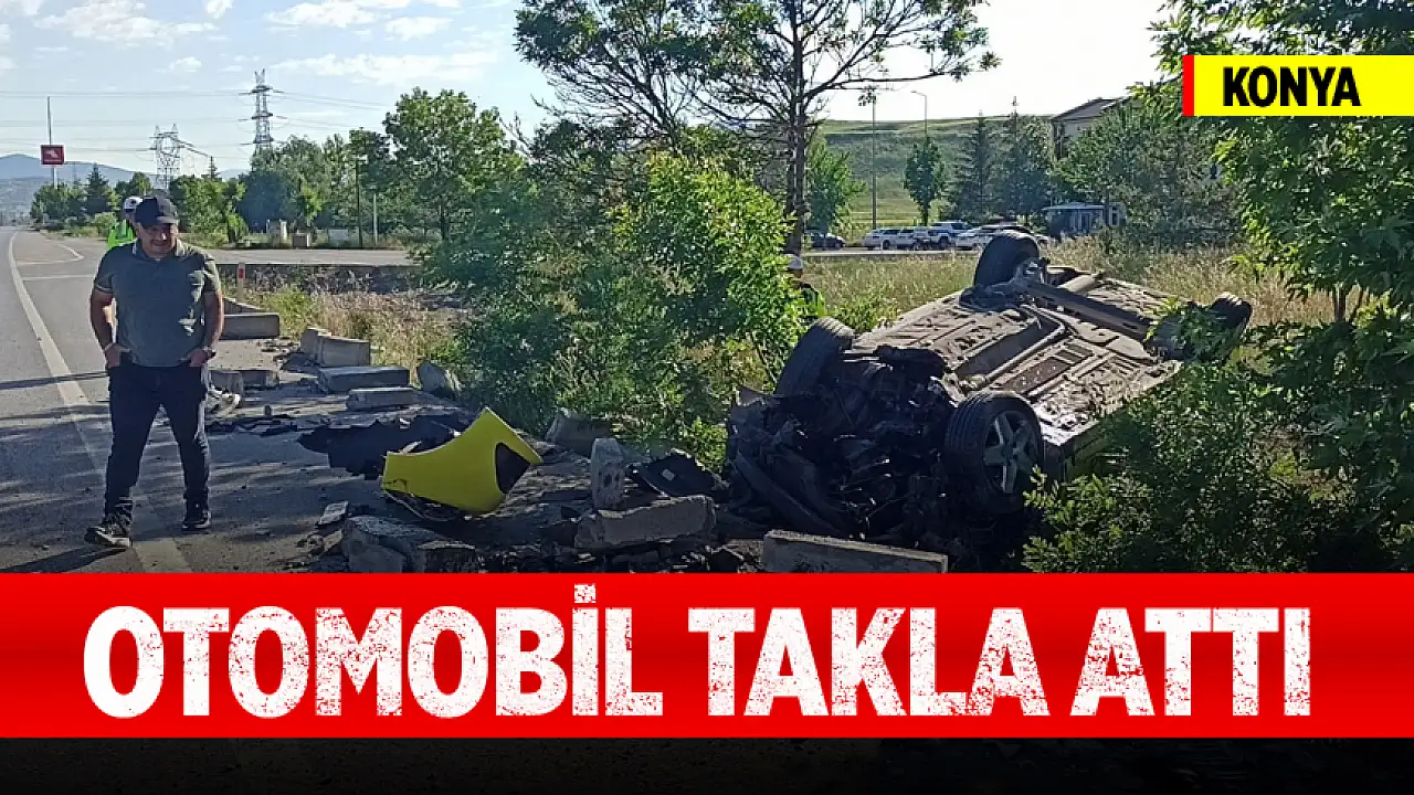Kontrolden çıkan araç takla attı: Seydişehir'deki kazada 1 kişi yaralandı