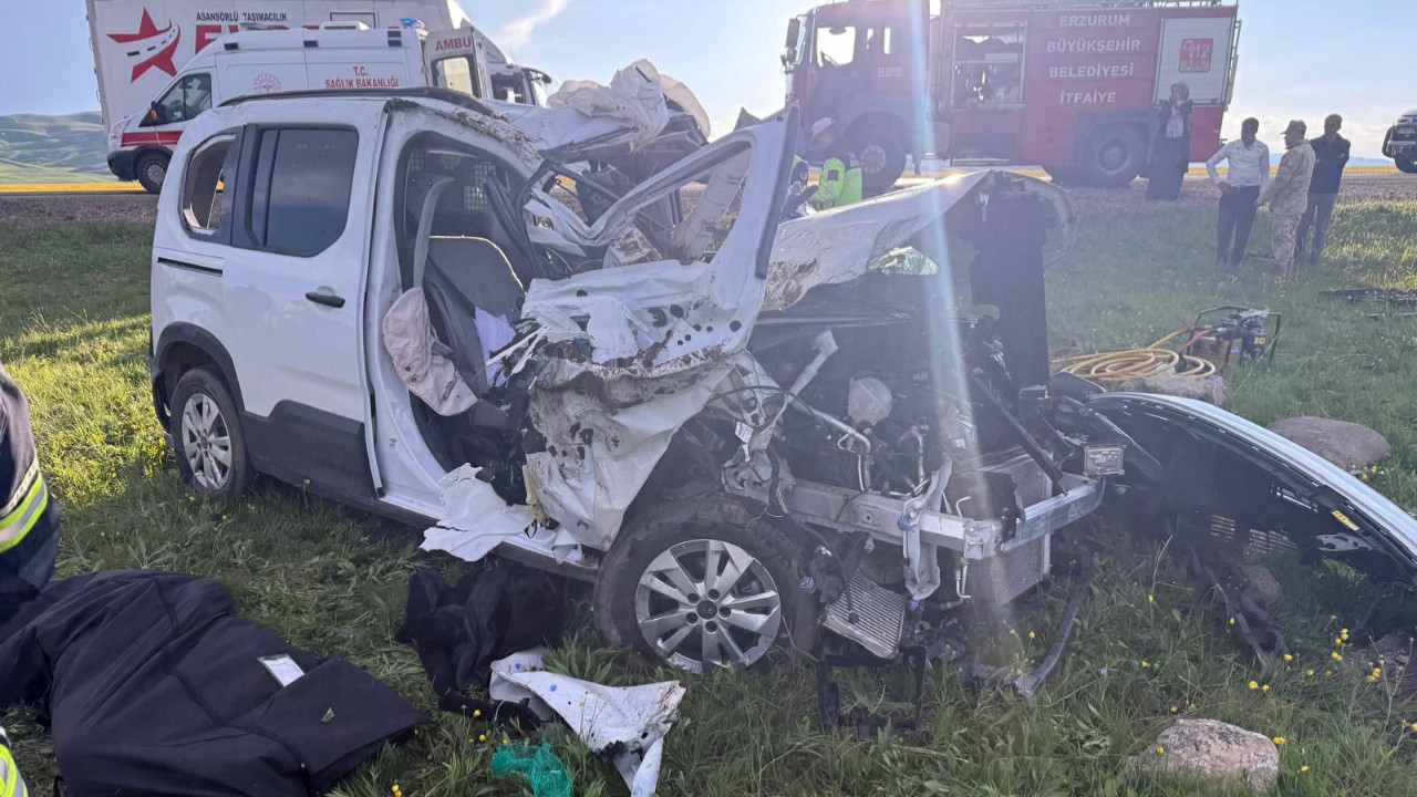 Erzurum’da trafik kazası: Biri bebek 3 ölü; 4 yaralı