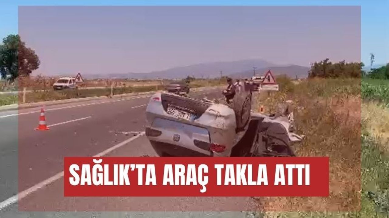 Sağlık'ta araç takla attı