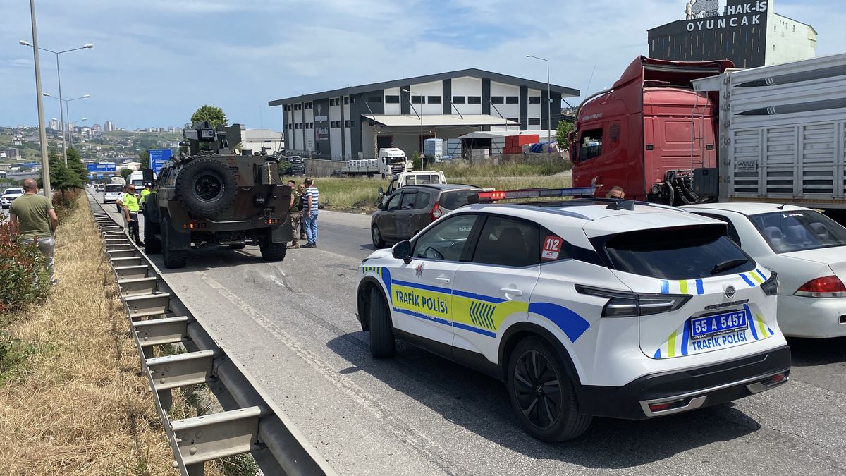 Samsun'da Zırhlı Araçla Trafik Kazası