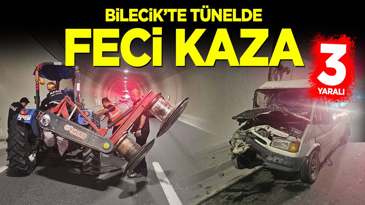 Bilecik'te tünelde feci kaza: 1'i ağır 3 yaralı