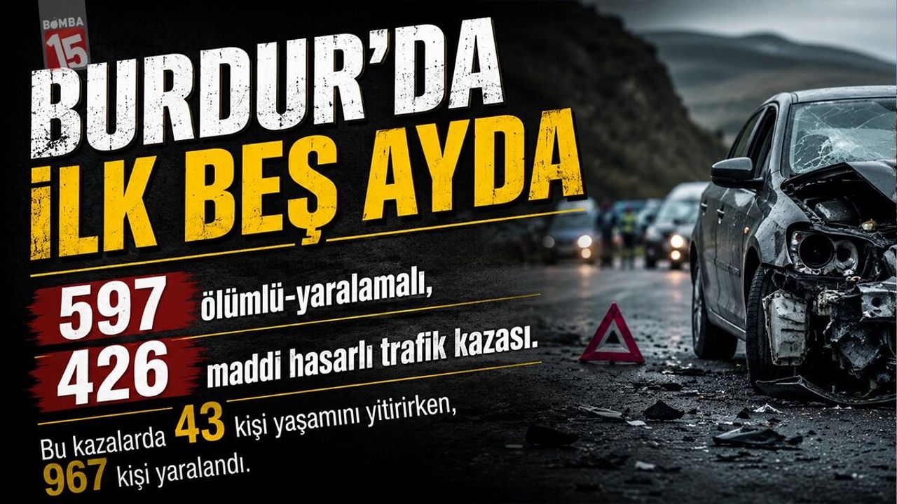 Burdur’da İlk Beş Ayda 597 Ölümlü ve Yaralamalı, 426 Maddi Hasarlı Trafik Kazası