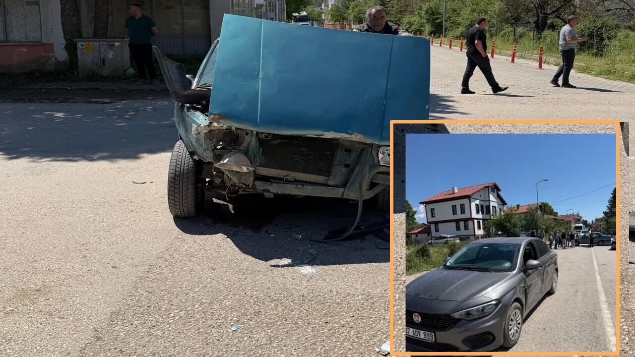 Kastamonu'da iki araç çarpıştı: Mahalleli çözüm bekliyor