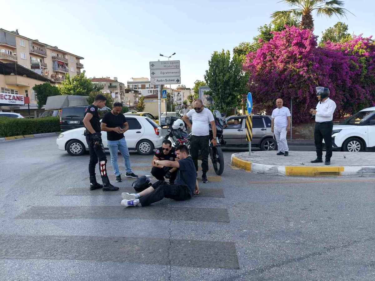 Aydın'da Trafik Kazası: Motosiklet Sürücüsü Yaralandı