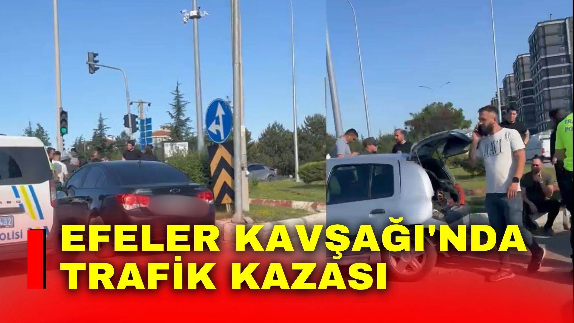 Efeler Kavşağı’nda trafik kazası