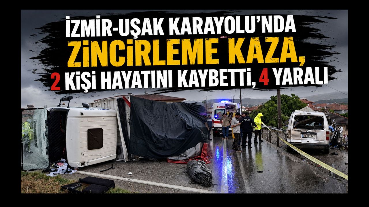 İzmir-Uşak Karayolu’nda Zincirleme Kaza, 2 Kişi Hayatını Kaybetti, 4 Yaralı