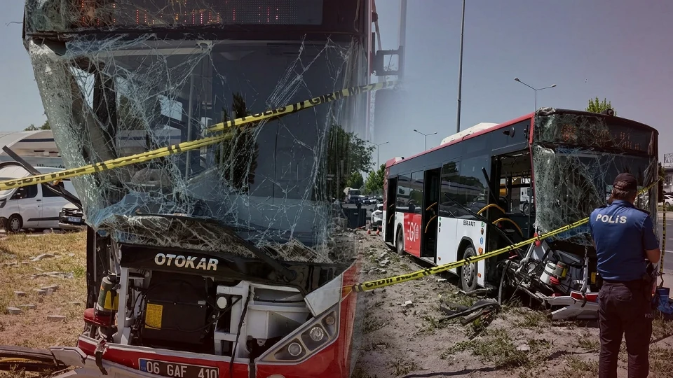 Ankara'da otobüs ile ticari araç çarpıştı: 1 ölü, 9 yaralı
