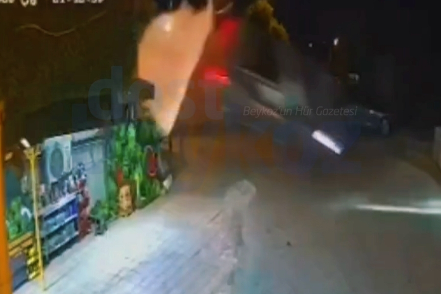 Beykoz Elmalı’da korkunç kaza kameraya yansıdı