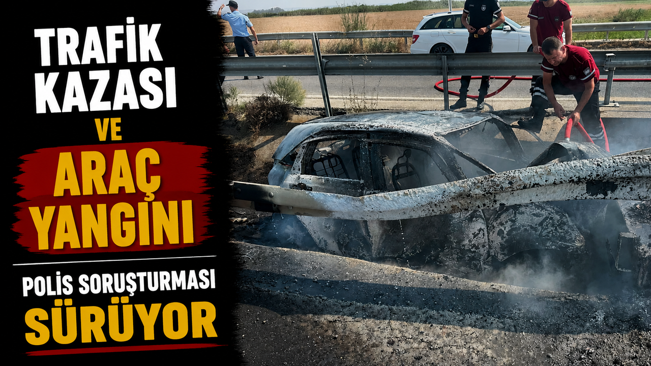 Trafik kazası ve araç yangını