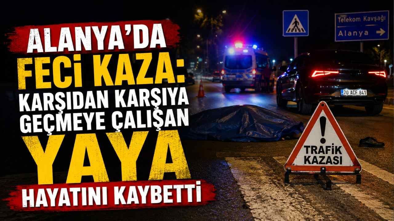 Alanya'da feci kaza: Karşıdan karşıya geçmeye çalışan yaya hayatını kaybetti