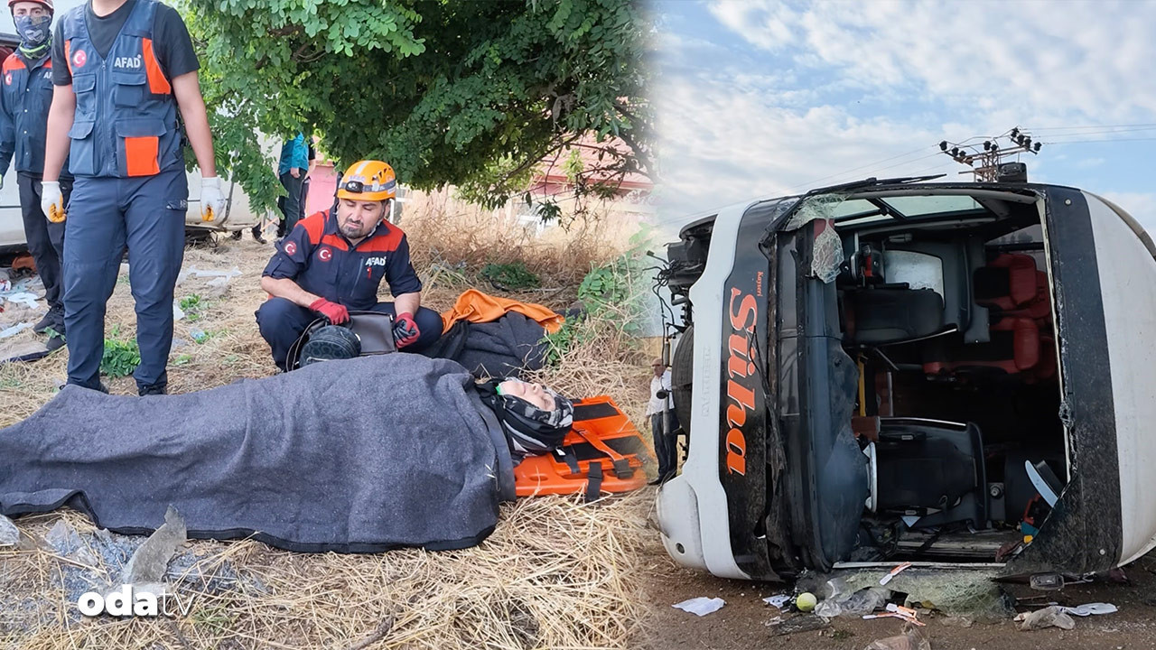 Yolcu otobüsünde feci kaza: 1 ölü, 40 yaralı