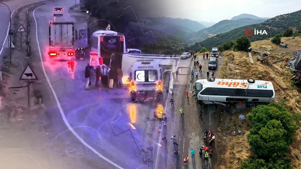 Kırıkkale'de otobüs kazası kamerada: 1 kişi hayatını kaybetti | VİDEO İZLE