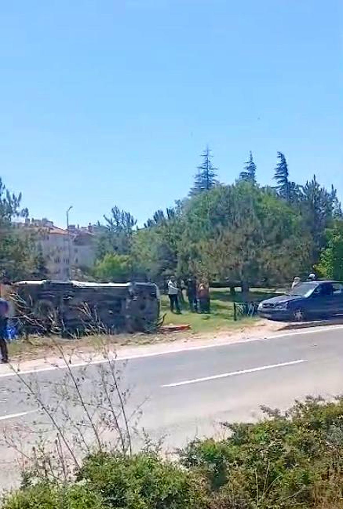 Eskişehir'de Trafik Kazası: Araç Devrildi