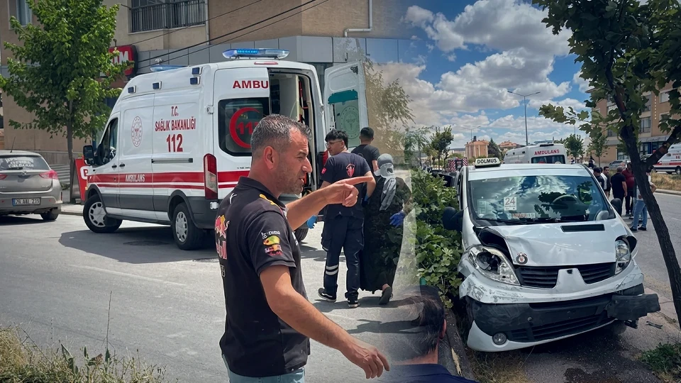 Eskişehir'de dolmuşun çarptığı otomobil yan yattı | Yerel Haberler