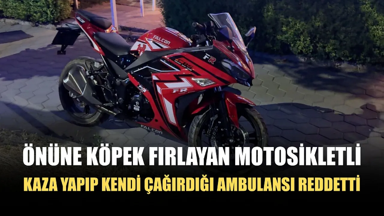 Önüne köpek fırlayan motosikletli, kaza yapıp kendi çağırdığı ambulansı reddetti