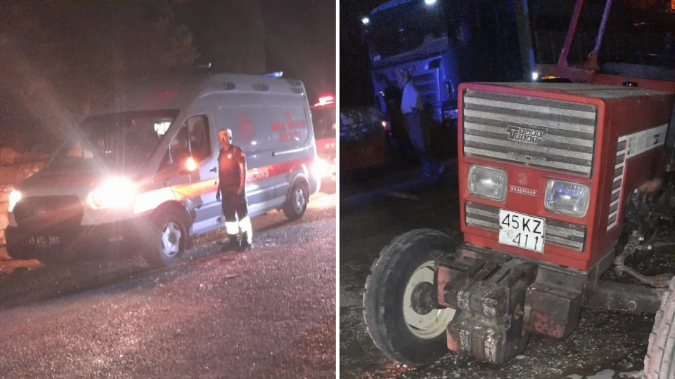 Otomobil ile traktör kafa kafaya geldi: Karı koca araçta sıkıştı