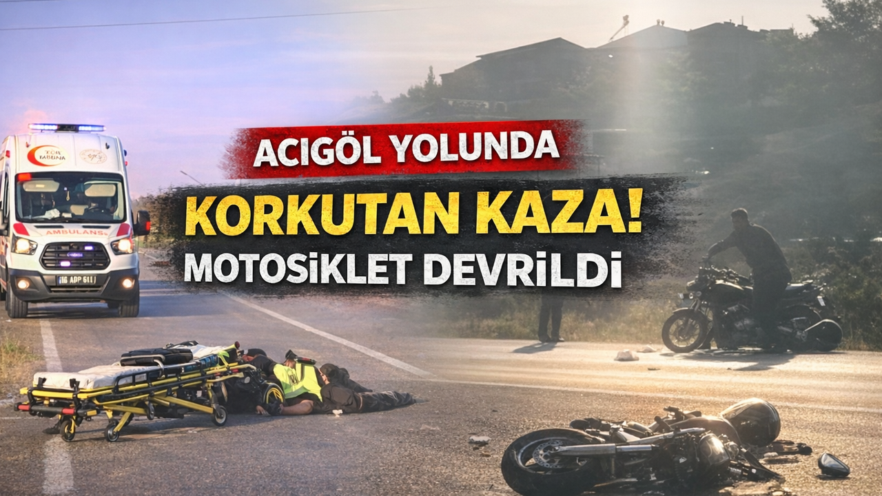 Nevşehir'de Lastiği Patlayan Motosiklet Kaza Yaptı
