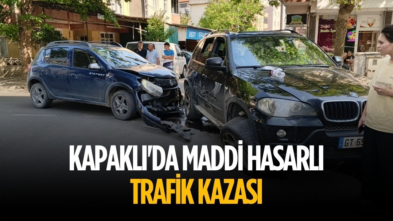 Kapaklı'da maddi hasarlı trafik kazası