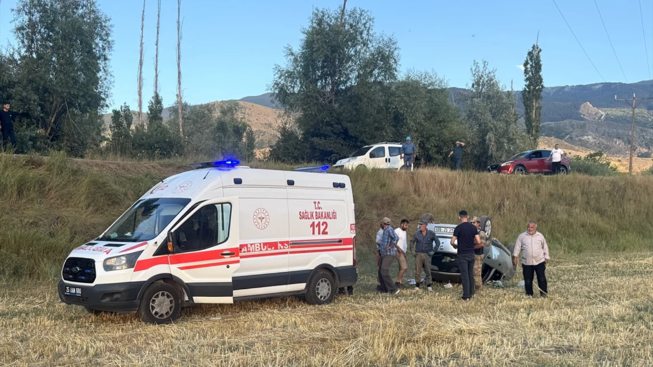 Erzurum'da feci kaza! Takla atan otomobilde 1 kişi hayatını kaybetti